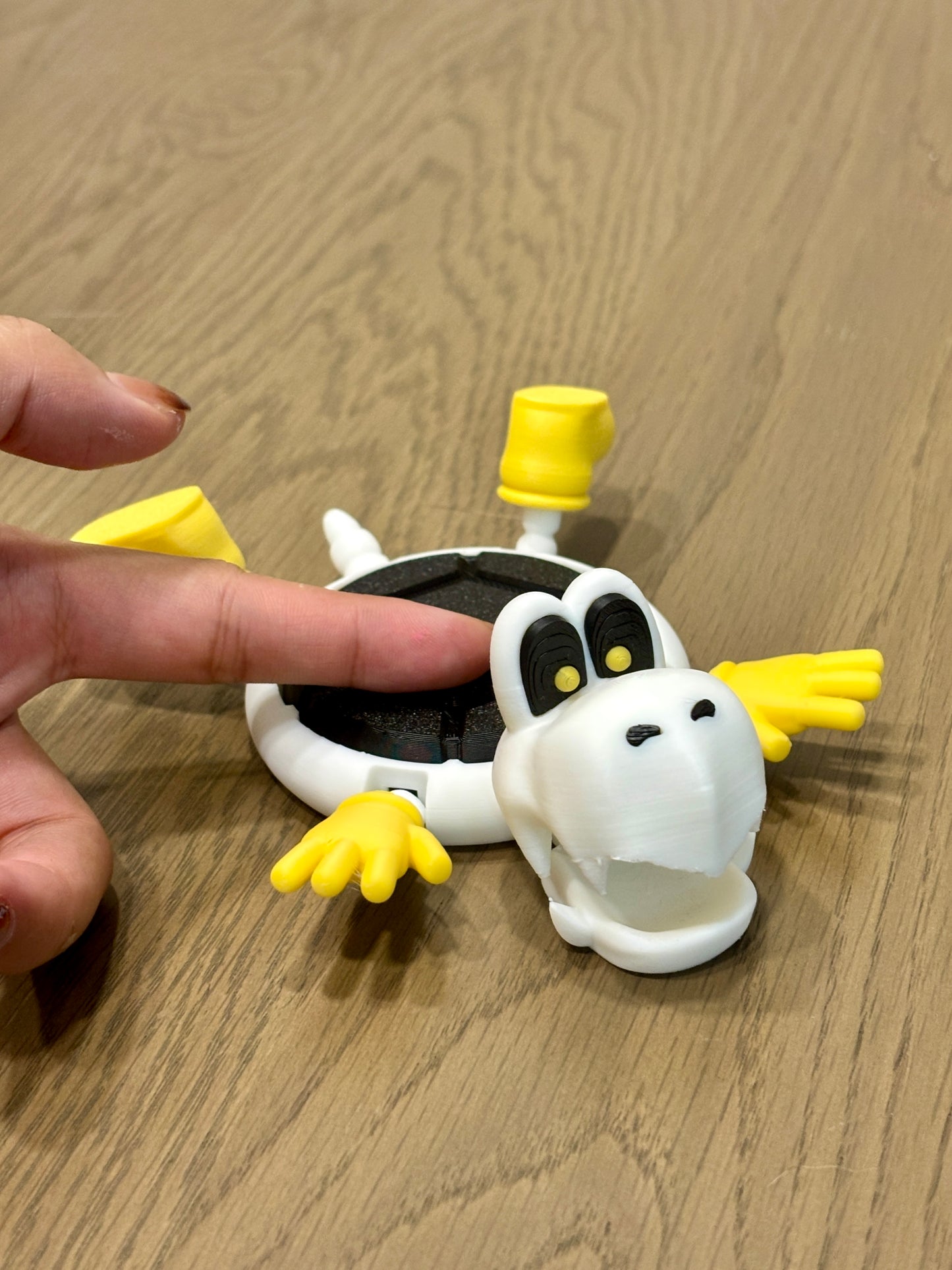 3D-Printed Dry Bone Koopa Interactive Coaster – Limbs Lift & Mouth Opens When a Cup Is Placed