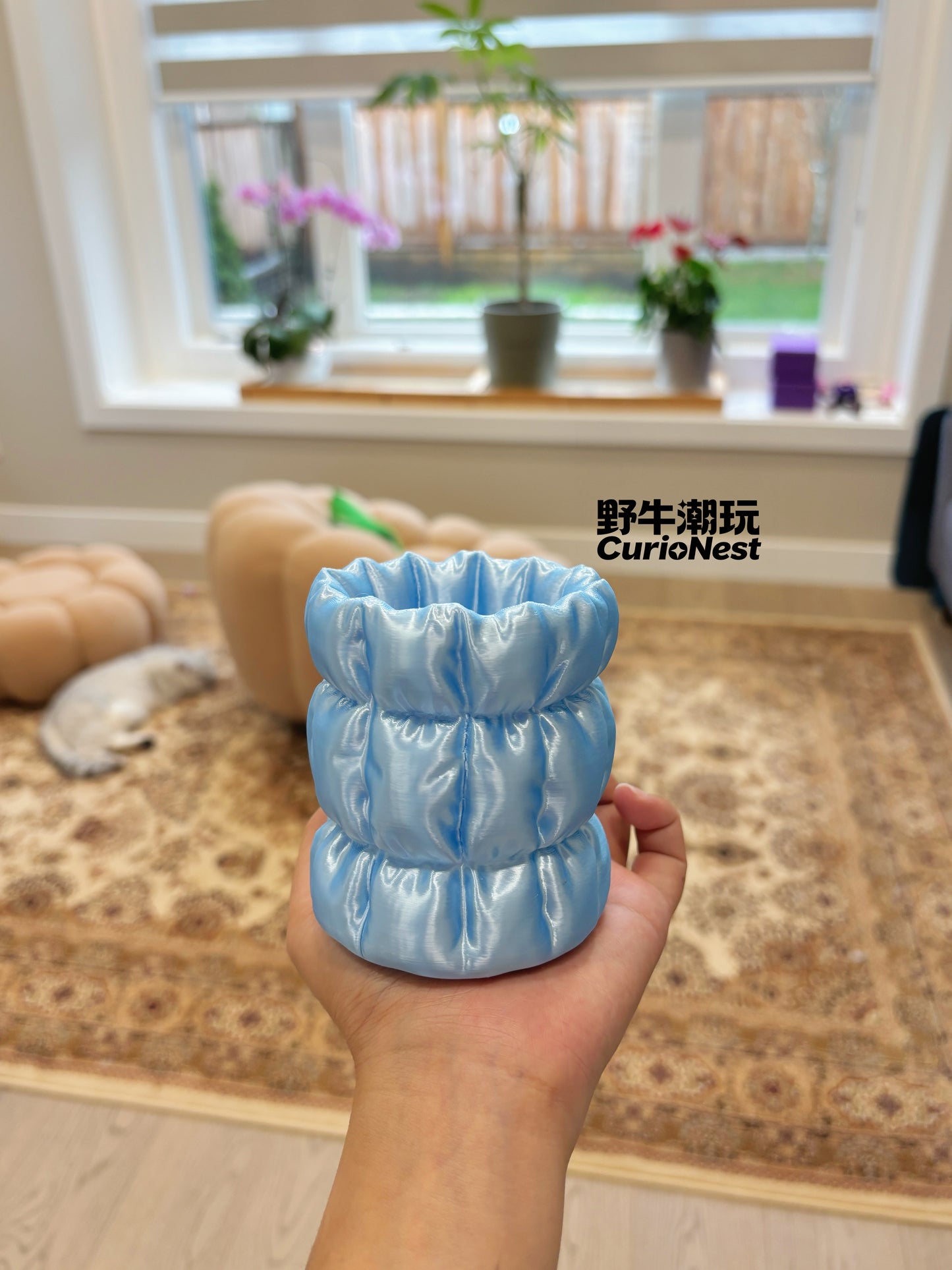 3D Printed Silk-Texture Storage Brush/Pen Holder