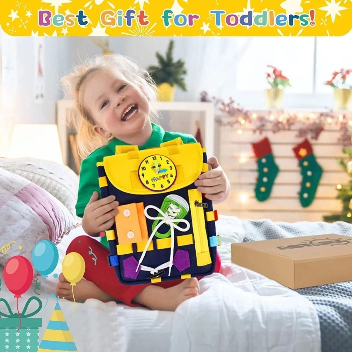 🧠 30-in-1 Montessori Busy Board Backpack – Educational & Travel-Ready!