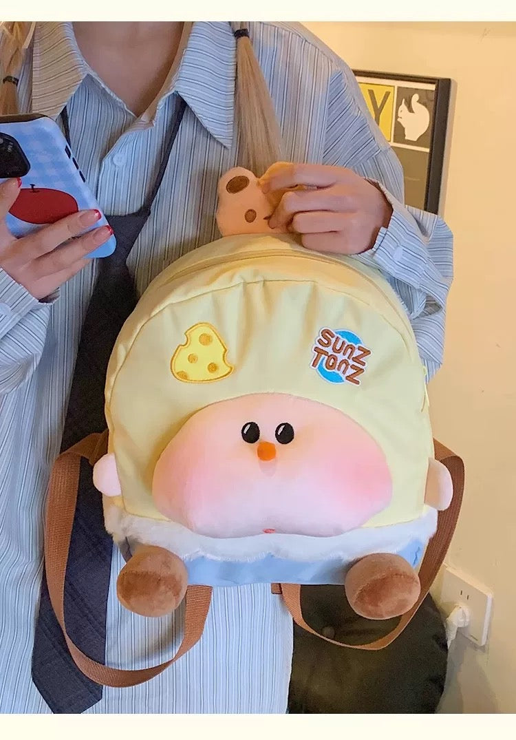 Kawaii Plush Cartoon Doll Backpack – Cute Student & Commuter Bag