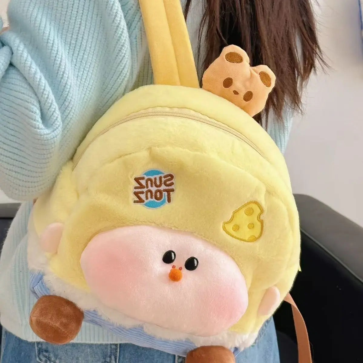 Kawaii Plush Cartoon Doll Backpack – Cute Student & Commuter Bag