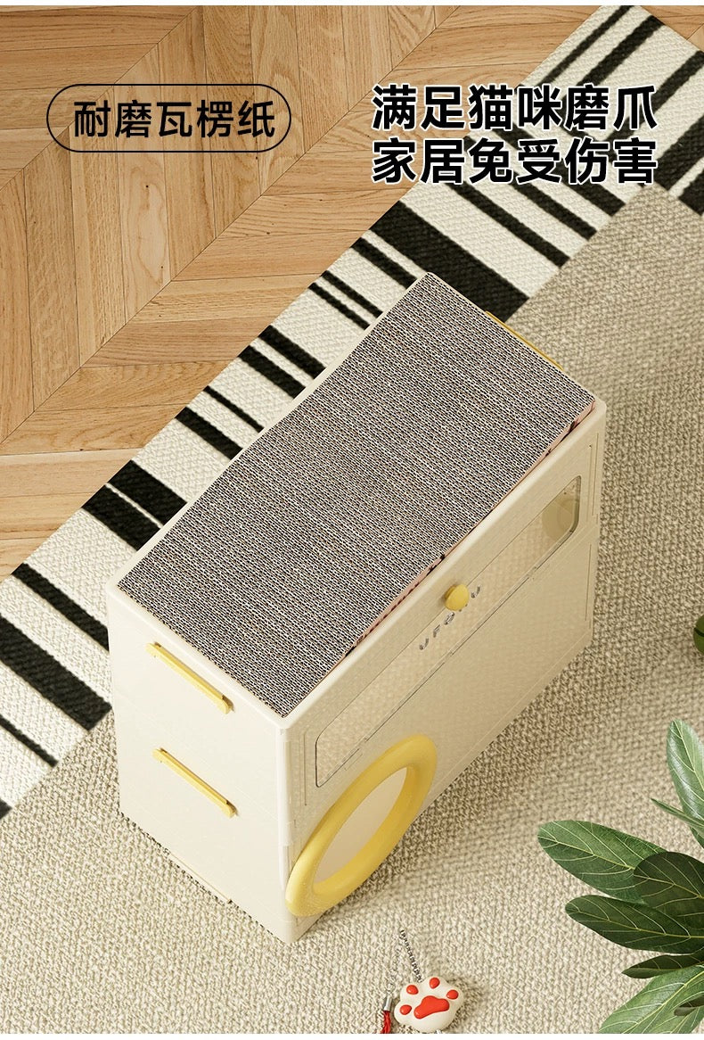 🐱 3-in-1 Cat House · Scratcher · Storage Box