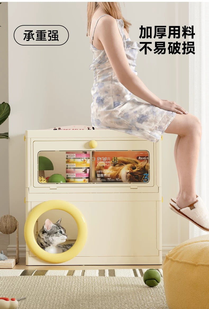 🐱 3-in-1 Cat House · Scratcher · Storage Box